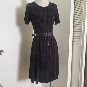 Black Swing Dress with Copper Accents